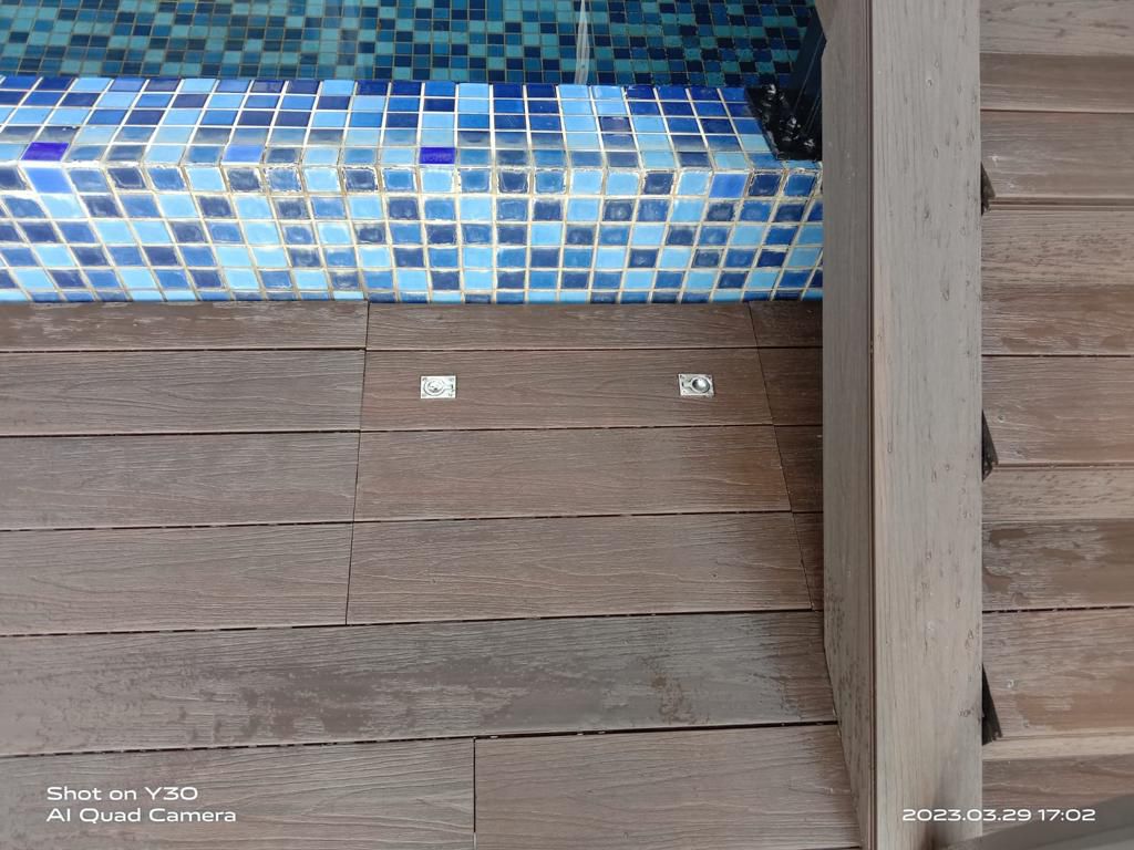 Poolside decking work