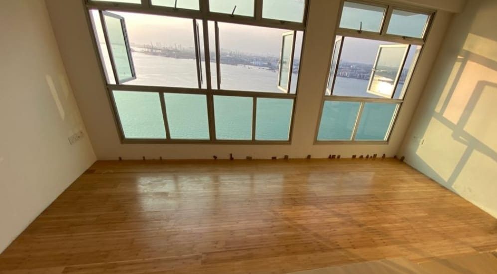 Completed natural bamboo flooring room reference